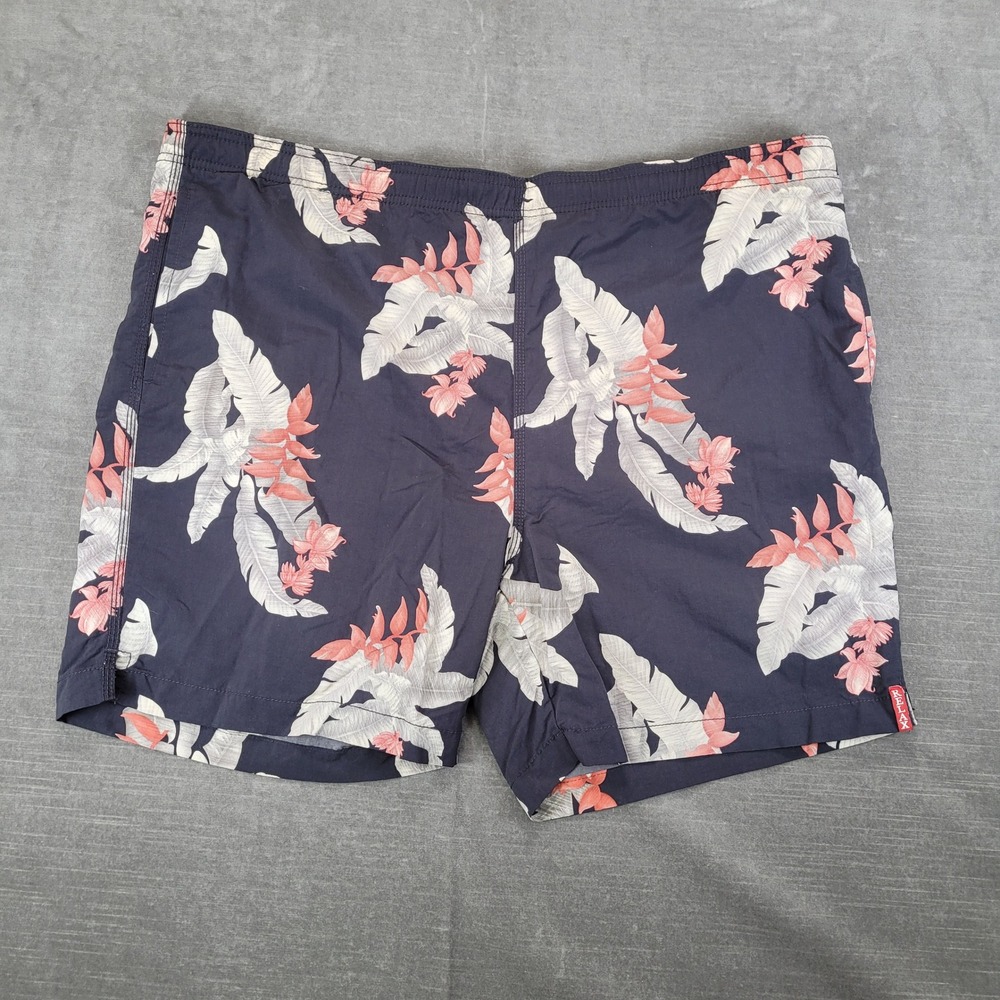 Tommy Bahama Relax Mens Swim Trunks Large Navy Blue Floral Tropical Board Shorts